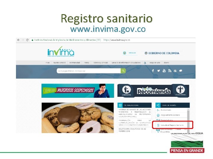 Registro sanitario www. invima. gov. co 
