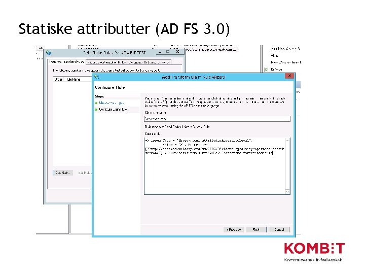 Statiske attributter (AD FS 3. 0) 