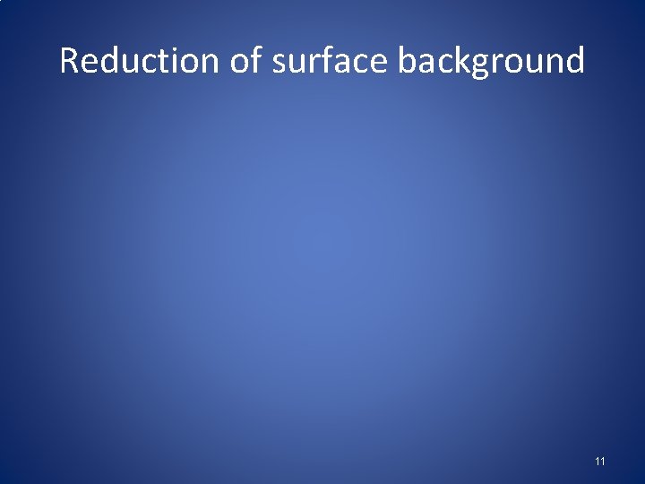 Reduction of surface background 11 