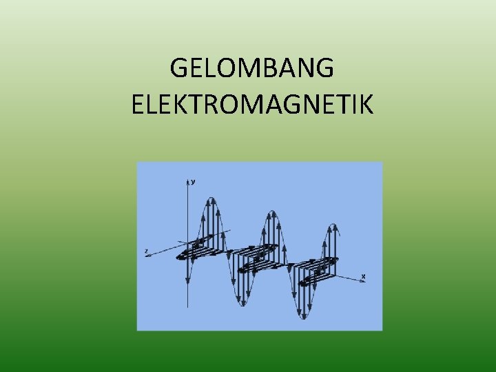 GELOMBANG ELEKTROMAGNETIK 