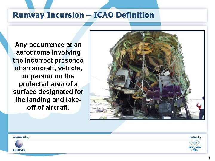 Runway Incursion – ICAO Definition Any occurrence at an aerodrome involving the incorrect presence