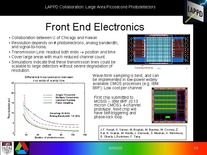 LAPPD Collaboration: Large Area Picosecond Photodetectors Front End Electronics • Collaboration between U of