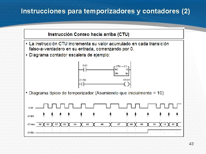 Instrucciones para temporizadores y contadores (2) 43 