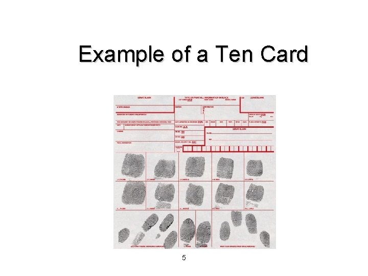 Example of a Ten Card 5 