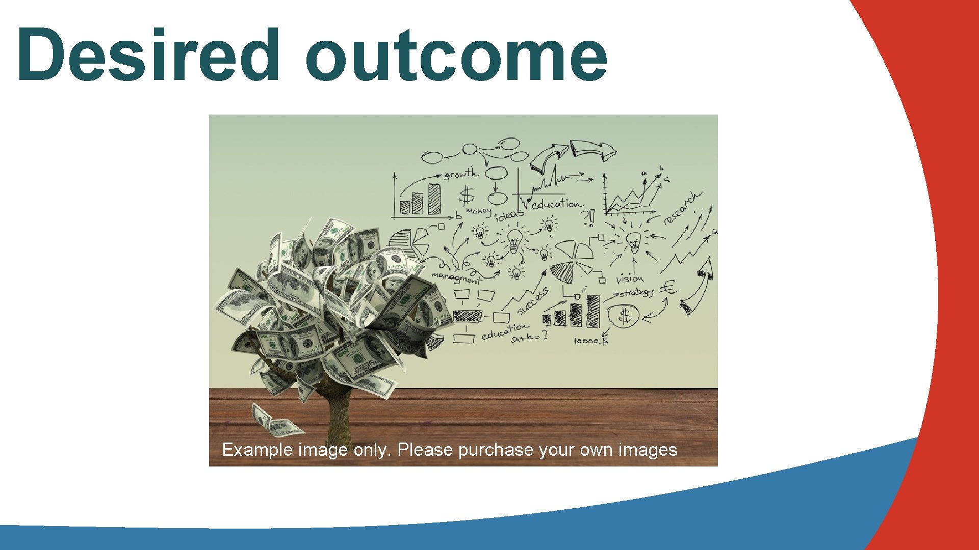 Desired outcome Example image only. Please purchase your own images 