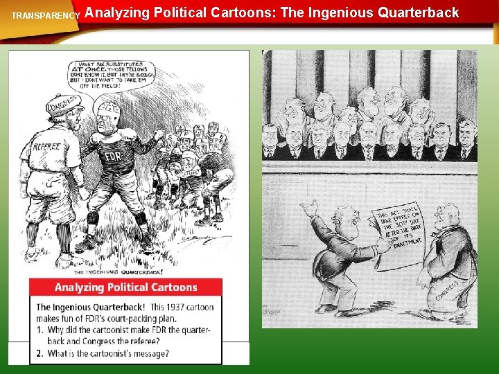 TRANSPARENCY Analyzing Political Cartoons: The Ingenious Quarterback 