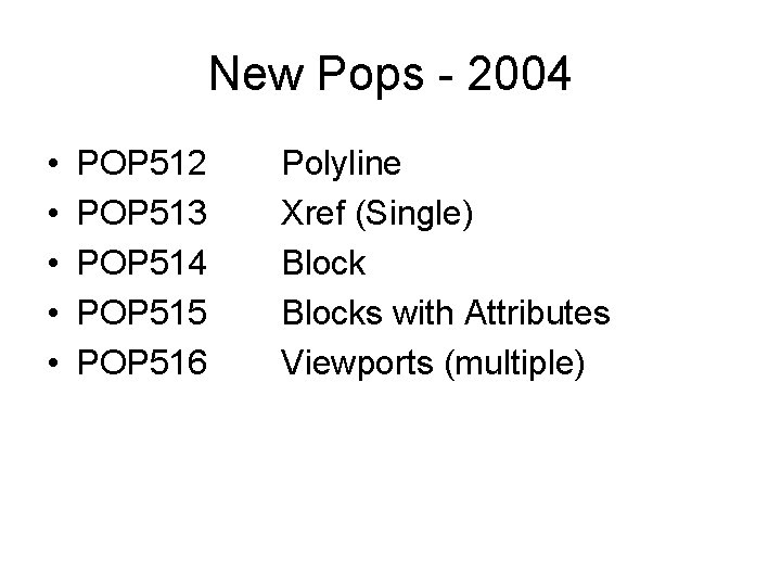 New Pops - 2004 • • • POP 512 POP 513 POP 514 POP