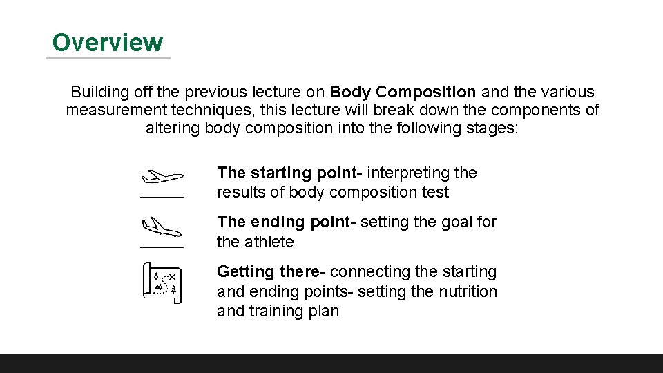 NUTRITION AND TRAINING PLANS TO ALTER BODY COMPOSITION