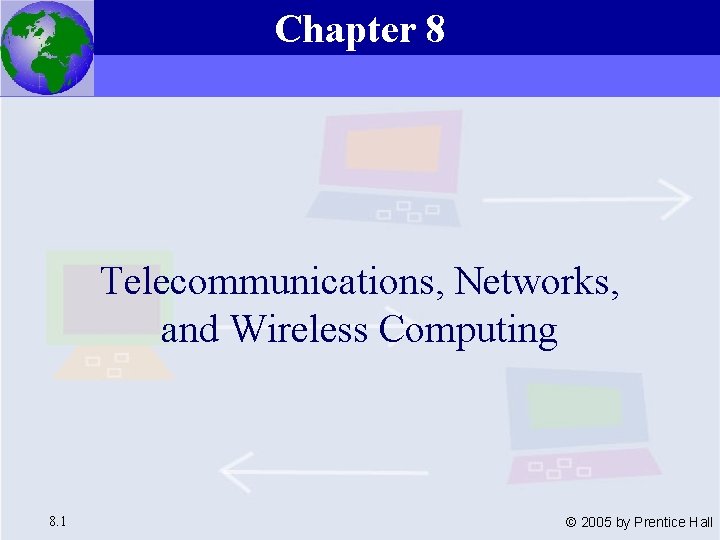 Chapter 8 Essentials of Management Information Systems, 6 e Chapter 8 Telecommunications, Networks, and