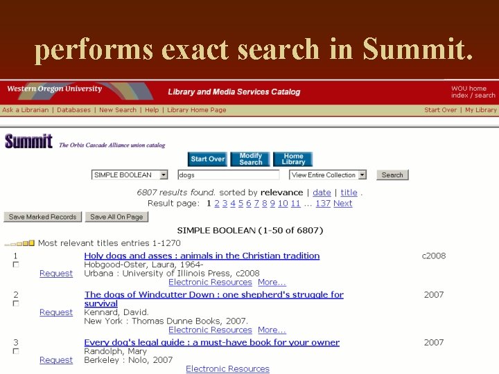 performs exact search in Summit. 