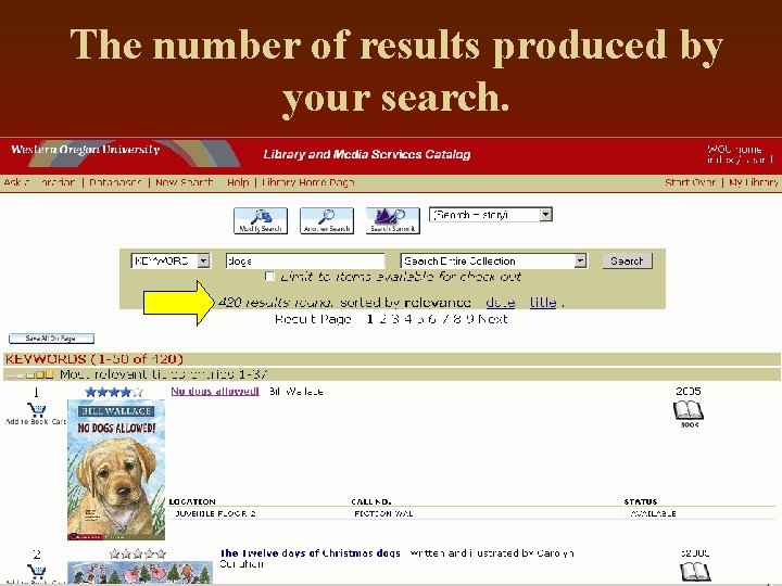 The number of results produced by your search. 