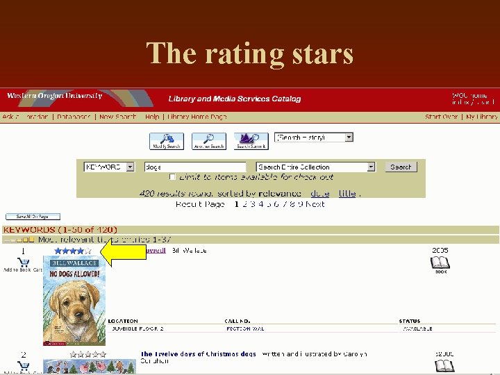 The rating stars 