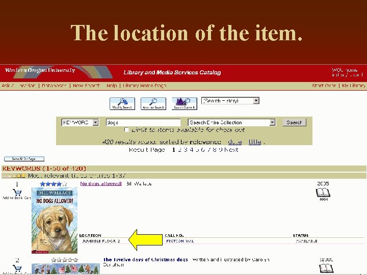 The location of the item. 