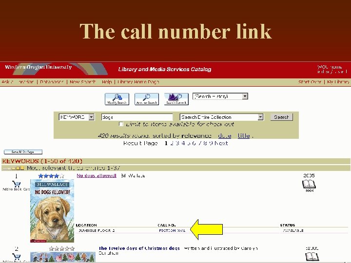 The call number link 