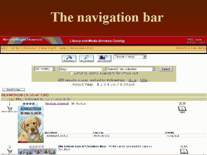 The navigation bar 