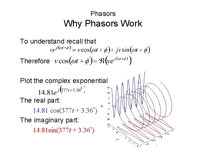 Phasors Why Phasors Work To understand recall that Therefore Plot the complex exponential The Phasors Why Phasors Work To understand recall that Therefore Plot the complex exponential The