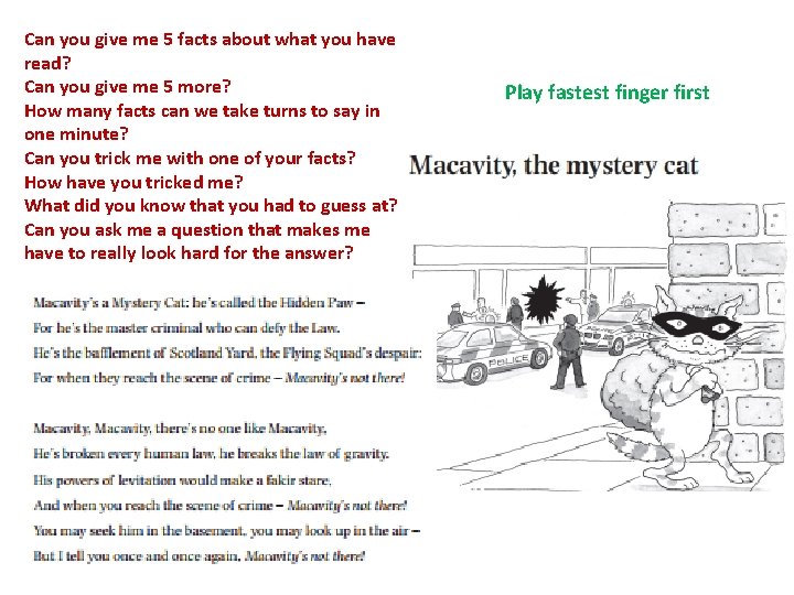 Can you give me 5 facts about what you have read? Can you give