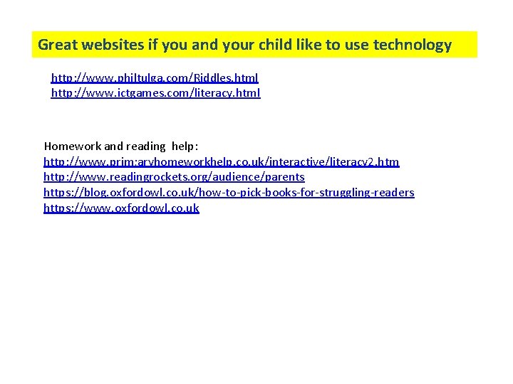 Great websites if you and your child like to use technology http: //www. philtulga.