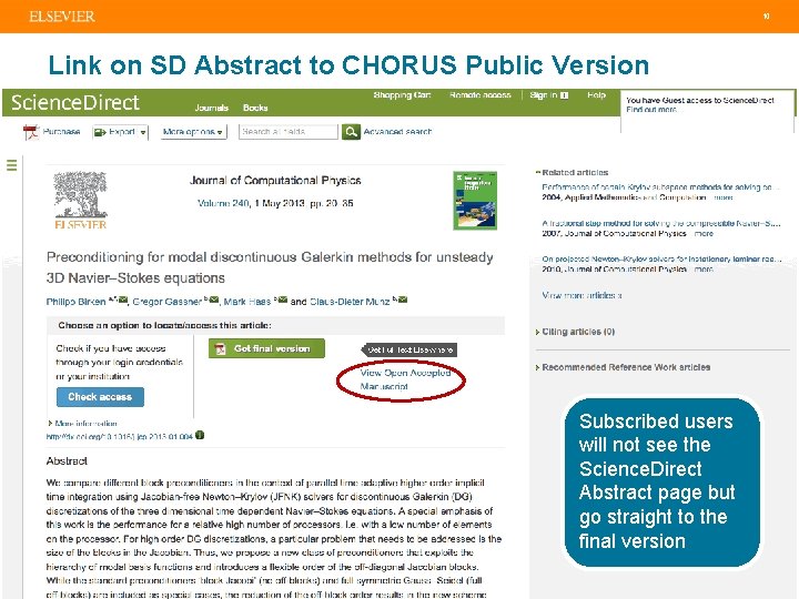  10 Link on SD Abstract to CHORUS Public Version Subscribed users will not