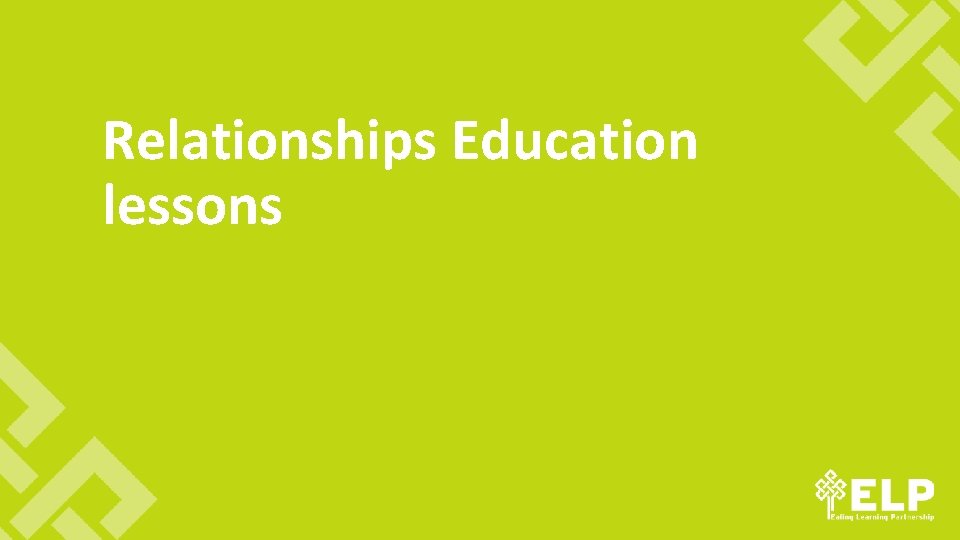 Relationships Education lessons 