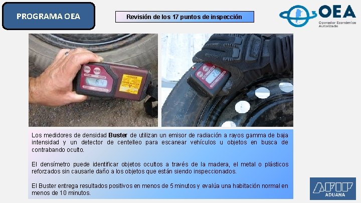 PROGRAMA OEA Revisión de los 17 puntos de inspección Los medidores de densidad Buster PROGRAMA OEA Revisión de los 17 puntos de inspección Los medidores de densidad Buster