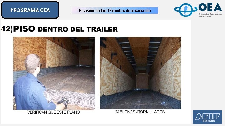PROGRAMA OEA Revisión de los 17 puntos de inspección PROGRAMA OEA Revisión de los 17 puntos de inspección