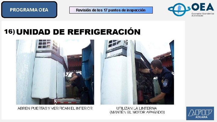 PROGRAMA OEA Revisión de los 17 puntos de inspección PROGRAMA OEA Revisión de los 17 puntos de inspección
