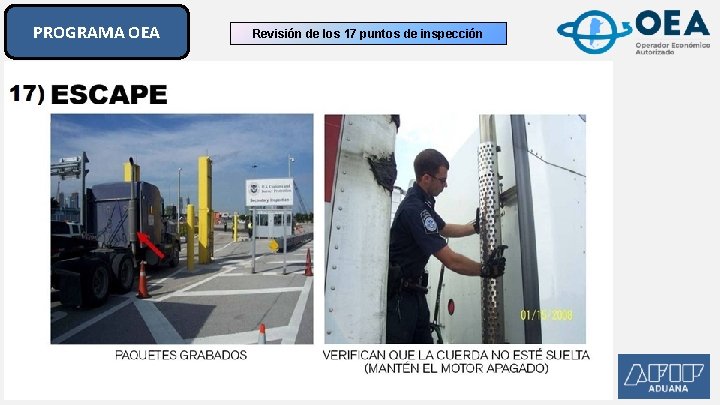 PROGRAMA OEA Revisión de los 17 puntos de inspección PROGRAMA OEA Revisión de los 17 puntos de inspección