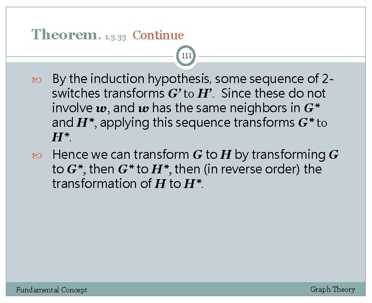 Theorem. 1. 3. 33 Continue 111 By the induction hypothesis, some sequence of 2