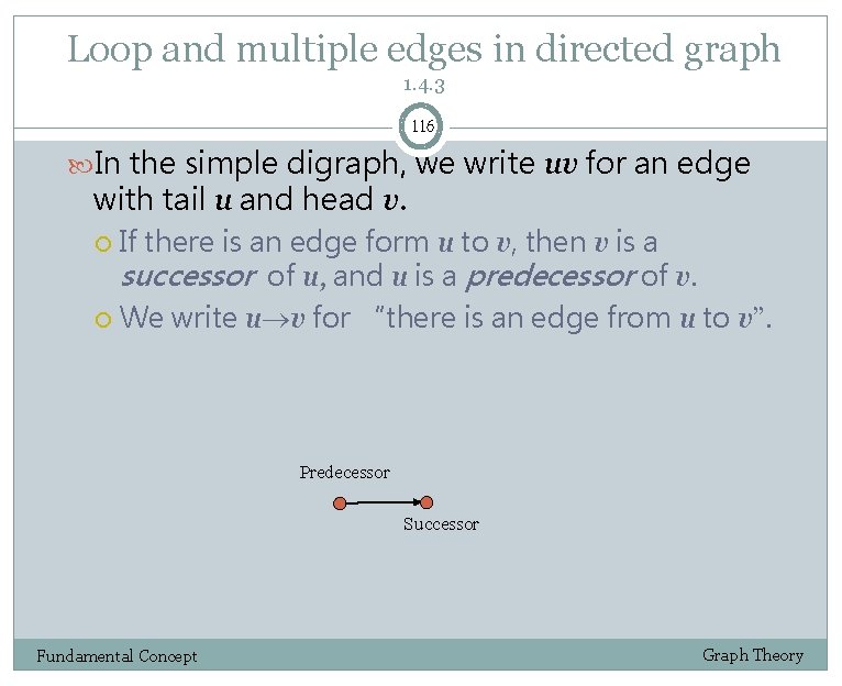 Loop and multiple edges in directed graph 1. 4. 3 116 In the simple