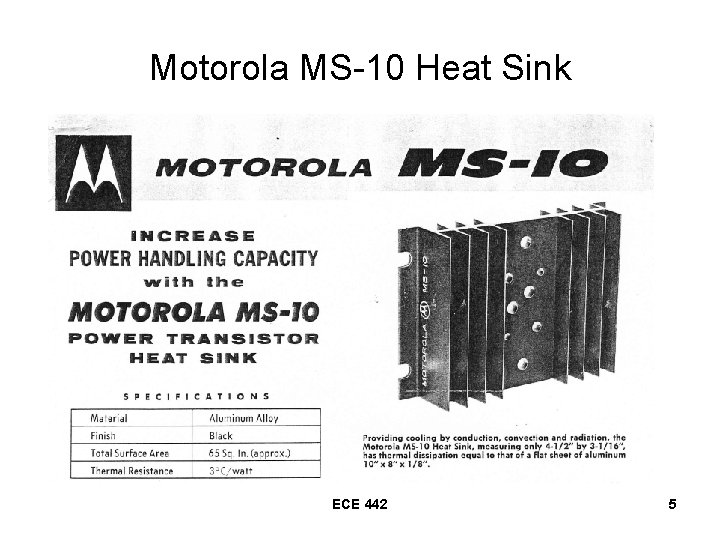 Motorola MS-10 Heat Sink ECE 442 5 