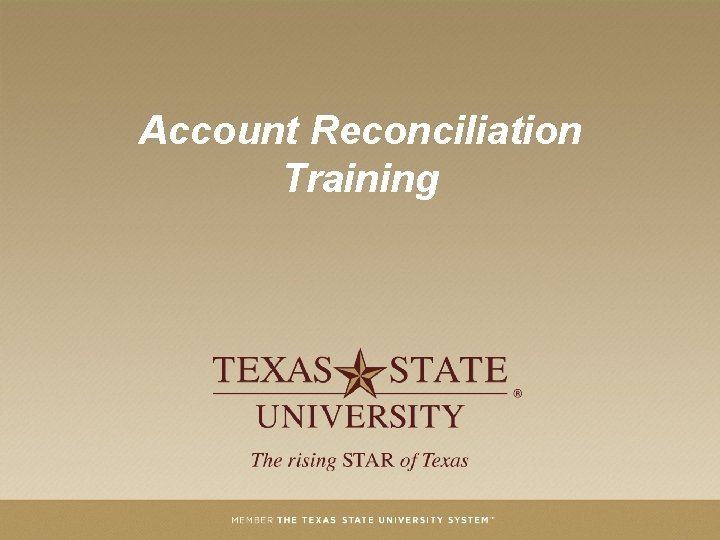 Account Reconciliation Training 