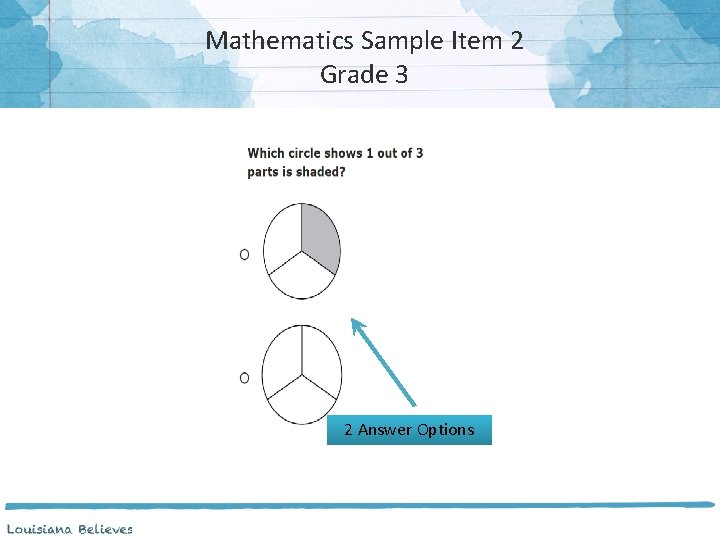 Mathematics Sample Item 2 Grade 3 2 Answer Options 