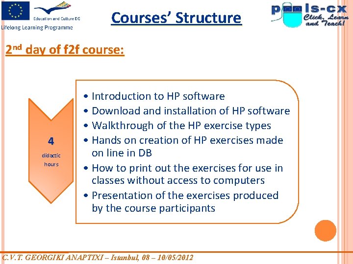 Courses’ Structure 2 nd day of f 2 f course: 4 didactic hours • Courses’ Structure 2 nd day of f 2 f course: 4 didactic hours •