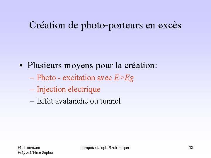 Création de photo-porteurs en excès • Plusieurs moyens pour la création: – Photo - Création de photo-porteurs en excès • Plusieurs moyens pour la création: – Photo -