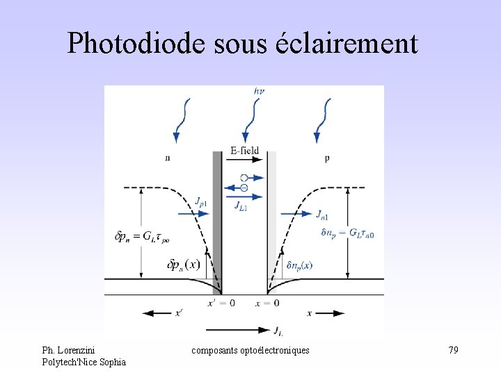 Photodiode sous éclairement Ph. Lorenzini Polytech'Nice Sophia composants optoélectroniques 79 Photodiode sous éclairement Ph. Lorenzini Polytech'Nice Sophia composants optoélectroniques 79