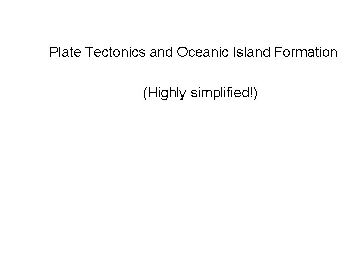 Plate Tectonics and Oceanic Island Formation (Highly simplified!) 