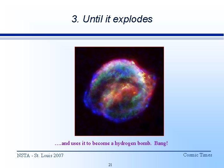 3. Until it explodes …. and uses it to become a hydrogen bomb. Bang!
