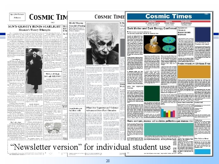 “Newsletter version” for individual student use NSTA - St. Louis 2007 28 Cosmic Times