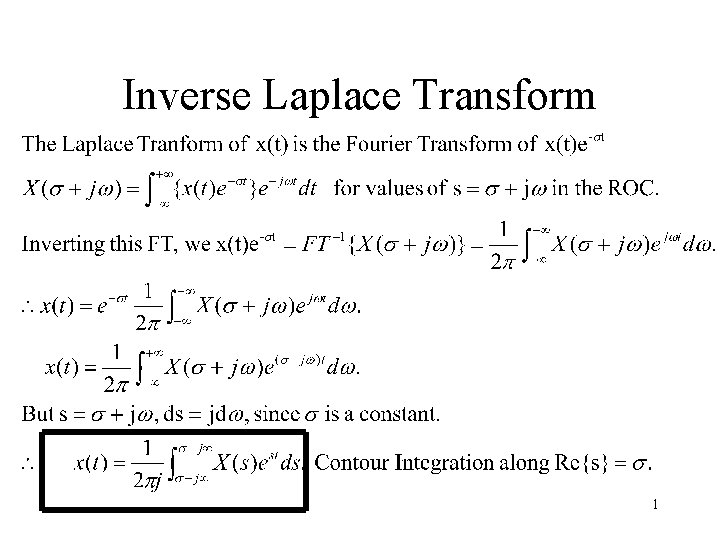 Inverse Laplace Transform 1 