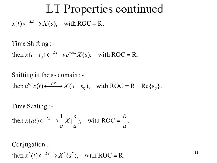 LT Properties continued 11 