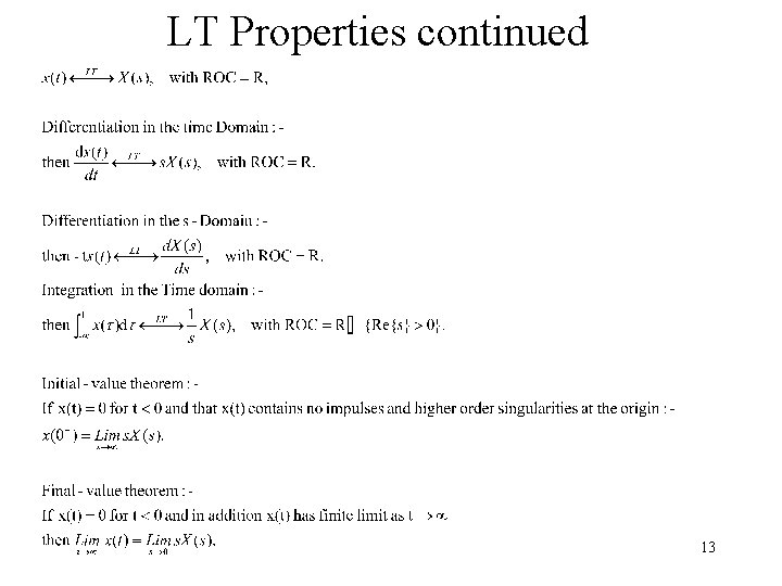 LT Properties continued 13 