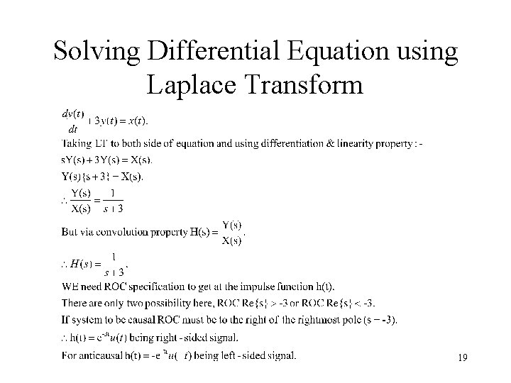 Solving Differential Equation using Laplace Transform 19 