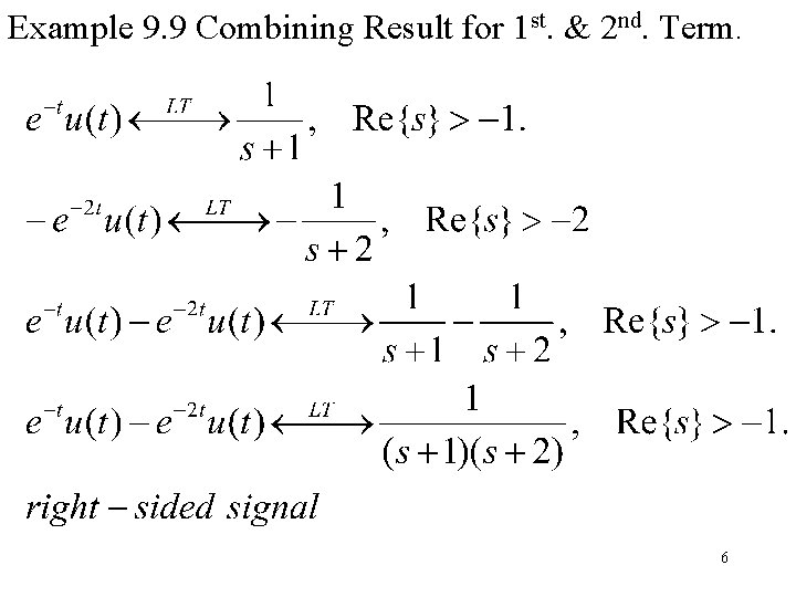 Example 9. 9 Combining Result for 1 st. & 2 nd. Term. 6 