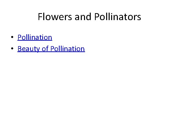 Flowers and Pollinators • Pollination • Beauty of Pollination 