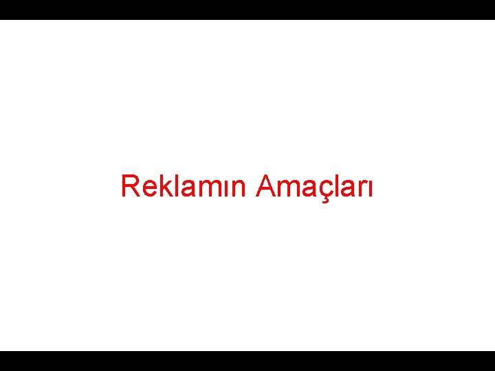 Reklamın Amaçları 