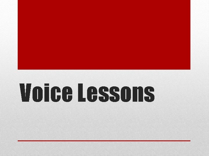 Voice Lessons 