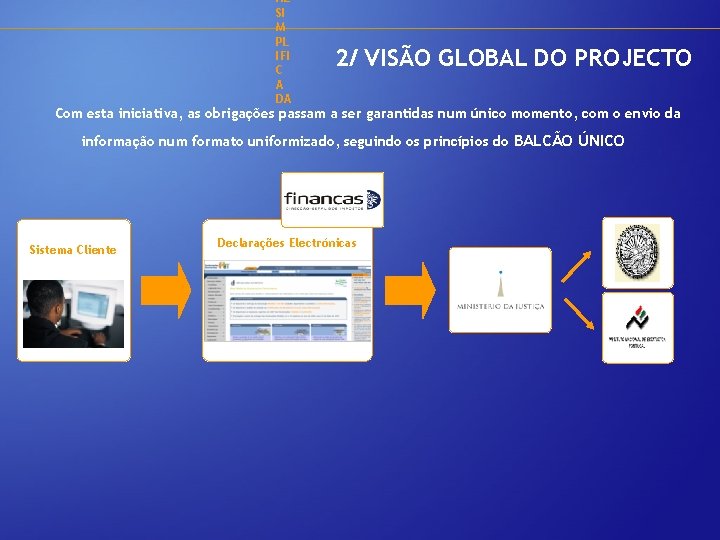 AL SI M PL IFI C A DA 2/ VISÃO GLOBAL DO PROJECTO Com