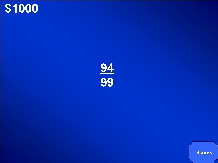 © Mark E. Damon - All Rights Reserved $1000 94 99 Scores 