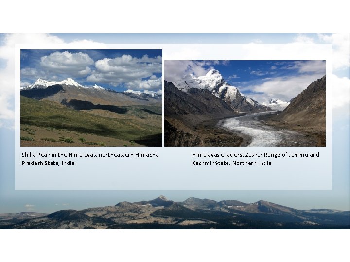 Shilla Peak in the Himalayas, northeastern Himachal Pradesh State, India Himalayas Glaciers: Zaskar Range